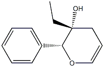 2H-Pyran-3-ol,3-ethyl-3,4-dihydro-2-phenyl-,(2R,3R)-rel-(9CI) Structure