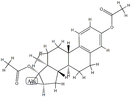 16α,17α-エポキシ-1,3,5(10)-エストラトリエン-3,17β-ジオールジアセタート 化学構造式