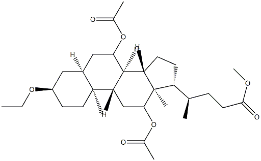 3α-Ethoxy-7,12-bis(acetyloxy)-5β-cholan-24-oic acid methyl ester Structure