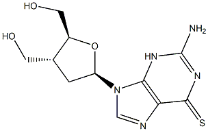 6-thioguanine-alpha-2,3-dideoxy-3-(hydroxymethyl)-D-erythro-pentafuranose Structure