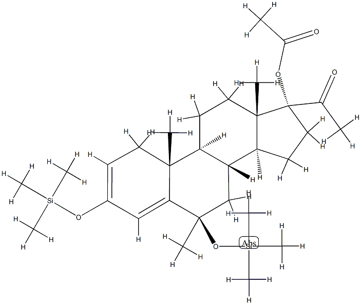 (6R)-17-(Acetyloxy)-6-methyl-3,6β-bis(trimethylsiloxy)pregna-2,4-dien-20-one Structure