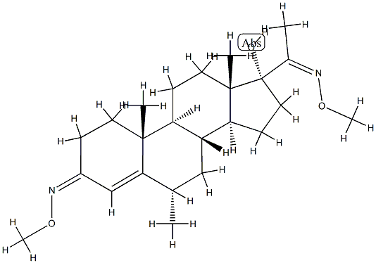 17-Hydroxy-6α-methylpregn-4-ene-3,20-dione bis(O-methyl oxime) Structure