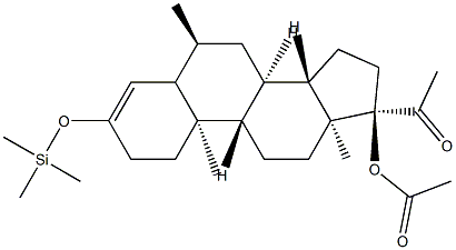 17-(Acetyloxy)-6α-methyl-3-(trimethylsiloxy)pregn-3-en-20-one 结构式
