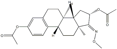 3,16β-Bis(acetyloxy)-1,3,5(10)-estratrien-17-one O-methyl oxime Structure