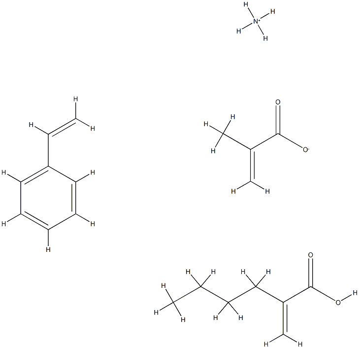 2-Propenoic acid, 2-methyl-, ammonium salt, polymer with butyl 2-propenoate and ethenylbenzene Structure
