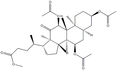 3α,7α,11α-Tris(acetyloxy)-12-oxo-5β-cholan-24-oic acid methyl ester Structure