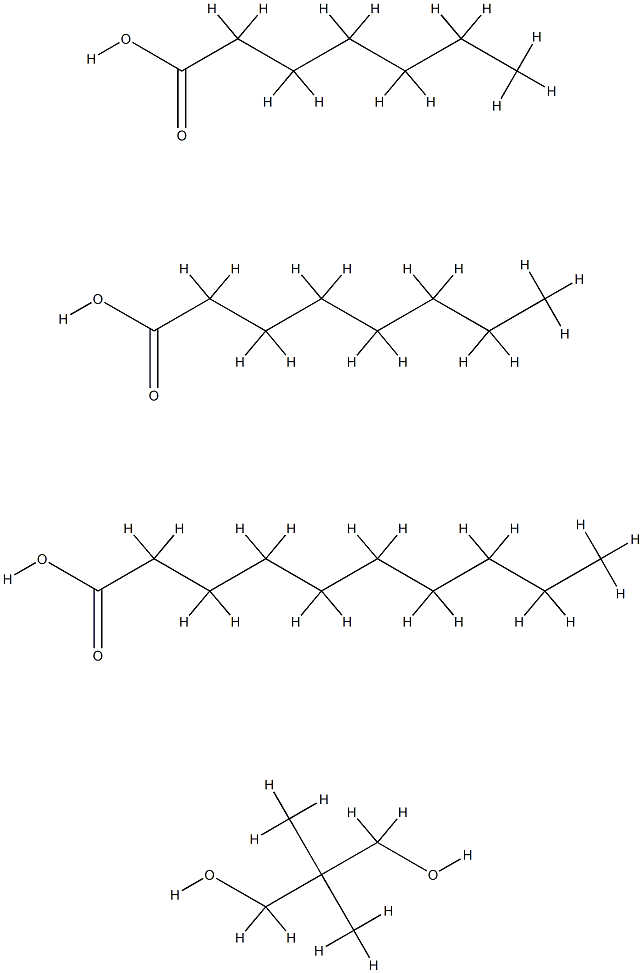 Decanoic acid, mixed esters with heptanoic acid, neopentyl glycol and octanoic acid Struktur