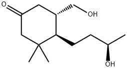 (4R)-4α-[(R)-3-Hydroxybutyl]-5β-hydroxymethyl-3,3-dimethylcyclohexanone Struktur