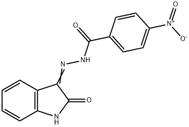 (E)-4-nitro-N-(2-oxoindolin-3-ylidene)benzohydrazide Structure