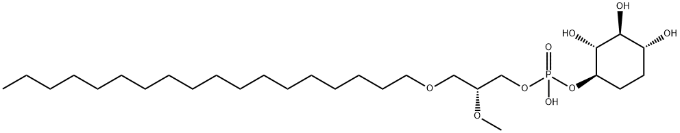 D-2,3-二脱氧-2-MYO-肌醇 1-[(R)-2-甲氧基-3-(十八烷氧基)丙基磷酸氢酯], 701976-55-8, 结构式