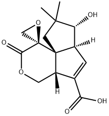 (2R,9'aS)-4',4'aα,6'aβ,7',8',9'-Hexahydro-7'α-hydroxy-8',8'-dimethyl-2'-oxospiro[oxirane-2,1'(2'H)-pentaleno[1,6a-c]pyran]-5'-carboxylic acid Structure