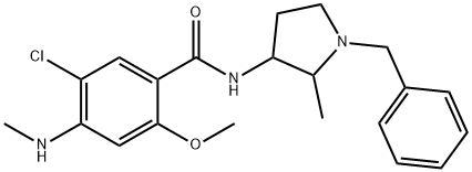 5-クロロ-2-メトキシ-4-(メチルアミノ)-N-(2-メチル-1-ベンジル-3-ピロリジニル)ベンズアミド 化学構造式