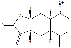 (3aR)-3aα,4,4aα,5,6,7,8,8a,9,9aα-Decahydro-8β-hydroxy-8aβ-methyl-3,5-bismethylenenaphtho[2,3-b]furan-2(3H)-one Struktur