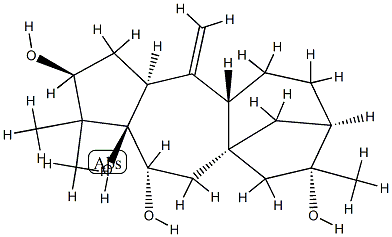 グラヤノトキサ-10(20)-エン-3β,5,6β,16-テトラオール 化学構造式