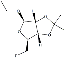 ba-D-Ribofuranoside, ethyl 5-deoxy-5-fluoro-2,3-O-(1-methylethylidene)- (9CI) Structure