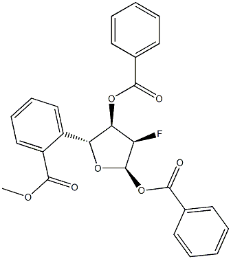 1,3,5-Tri-O-benzoyl-2-deoxy-2-fluoro-α-D-ribofuranose Structure