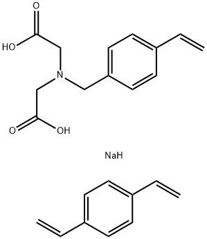 N-羧甲基-N-[(4-乙苯基)甲基]-氨基乙酸二钠盐和1,4-二乙烯苯聚合物,70660-50-3,结构式