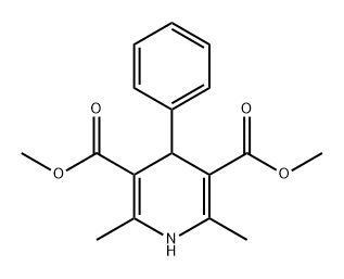 1,4-ジヒドロ-2,6-ジメトキシ-4-フェニル-3,5-ピリジンジカルボン酸ジメチル 化学構造式