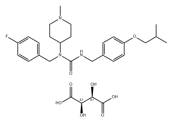 匹莫范色林 L-酒石酸盐,706782-28-7,结构式