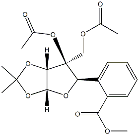 3-C-[(Acetyloxy)methyl]-1-O,2-O-isopropylidene-α-D-xylofuranose 3-acetate 5-benzoate Structure