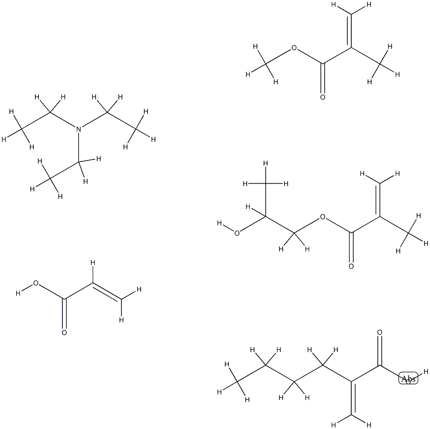 2-Propenoic acid, 2-methyl-, methyl ester, polymer with butyl 2-propenoate, 1,2-propanediol mono(2-methyl-2-propenoate) and 2-propenoic acid, compd. with N,N-diethylethanamine Struktur