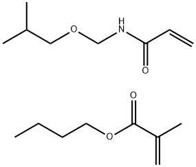 Butyl 2-methyl-2-propenoate, N-[(2-methylpropoxy)methyl]-2-propenamide polymer Struktur