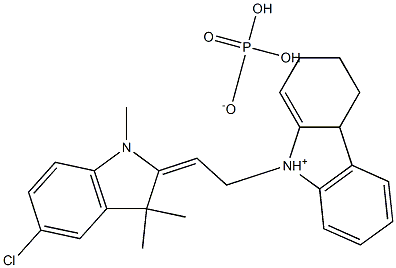 9-[(5-chloro-1,3-dihydro-1,3,3-trimethyl-2H-indol-2-ylidene)ethylidene]-2,3,4,4a,9,9a-hexahydro-1H-carbazol-1-ium dihydrogen phosphate Structure