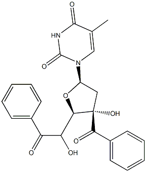 3'',5''-Dibenzoylthymidine Struktur