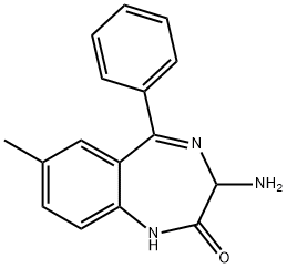 3-AMINO-5-FENYL-7-METHYL-1H-1,4-BENZODIAZEPINE-2(3H)-ON,70890-50-5,结构式