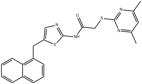乙酰胺,2-[(4,6-二甲基-2-嘧啶基)硫]-N-[5-(1-萘甲基)-2-噻唑]-, 709002-46-0, 结构式