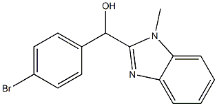 α-(p-ブロモフェニル)-1-メチル-1H-ベンゾイミダゾール-2-メタノール 化学構造式