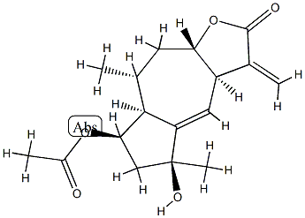 (3aR)-7β-Acetoxy-3aα,5,6,7,7aα,8,9,9aβ-octahydro-5β-hydroxy-5,8α-dimethyl-3-methyleneazuleno[6,5-b]furan-2(3H)-one Structure