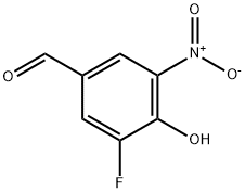 3-氟-4-羟基-5-硝基苯甲醛 结构式