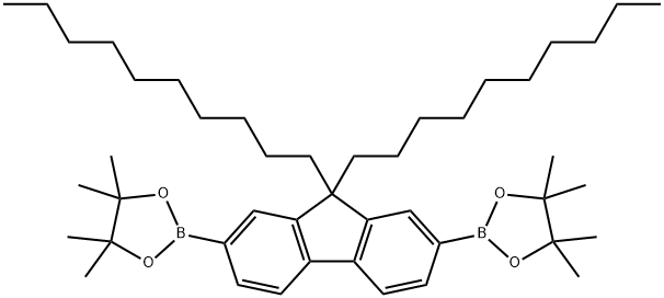 2,7-ビス(4,4,5,5-テトラメチル-1,3,2-ジオキサボロラン-2-イル)-9,9-ジデシルフルオレン 化学構造式