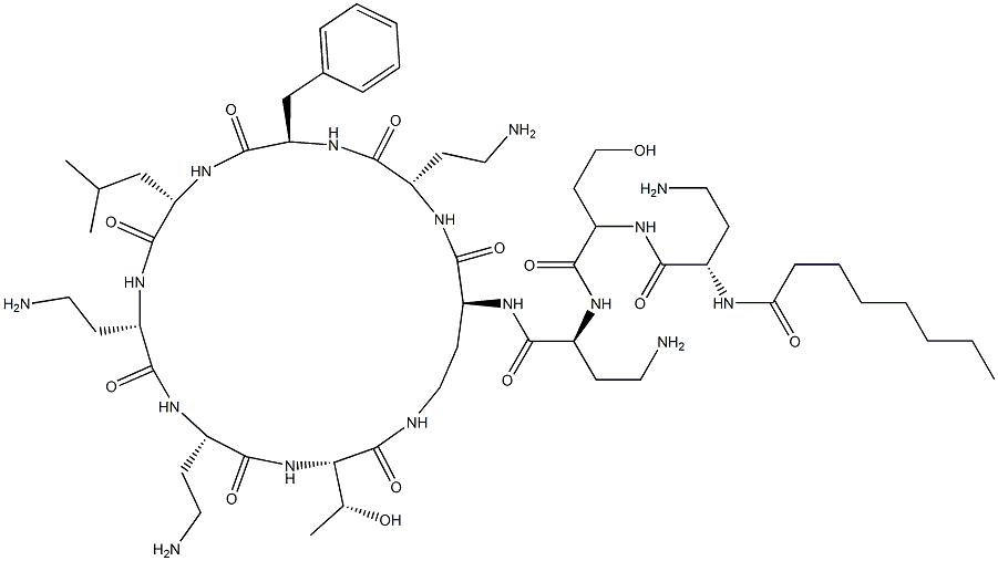 Octanoylpolymyxin B Structure