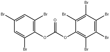 炭酸2,3,4,5,6-ペンタブロモフェニル=2,4,6-トリブロモフェニル 化学構造式