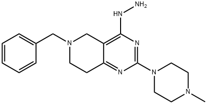 [4-benzyl-9-(4-methylpiperazin-1-yl)-4,8,10-triazabicyclo[4.4.0]deca-7 ,9,11-trien-7-yl]hydrazine Structure