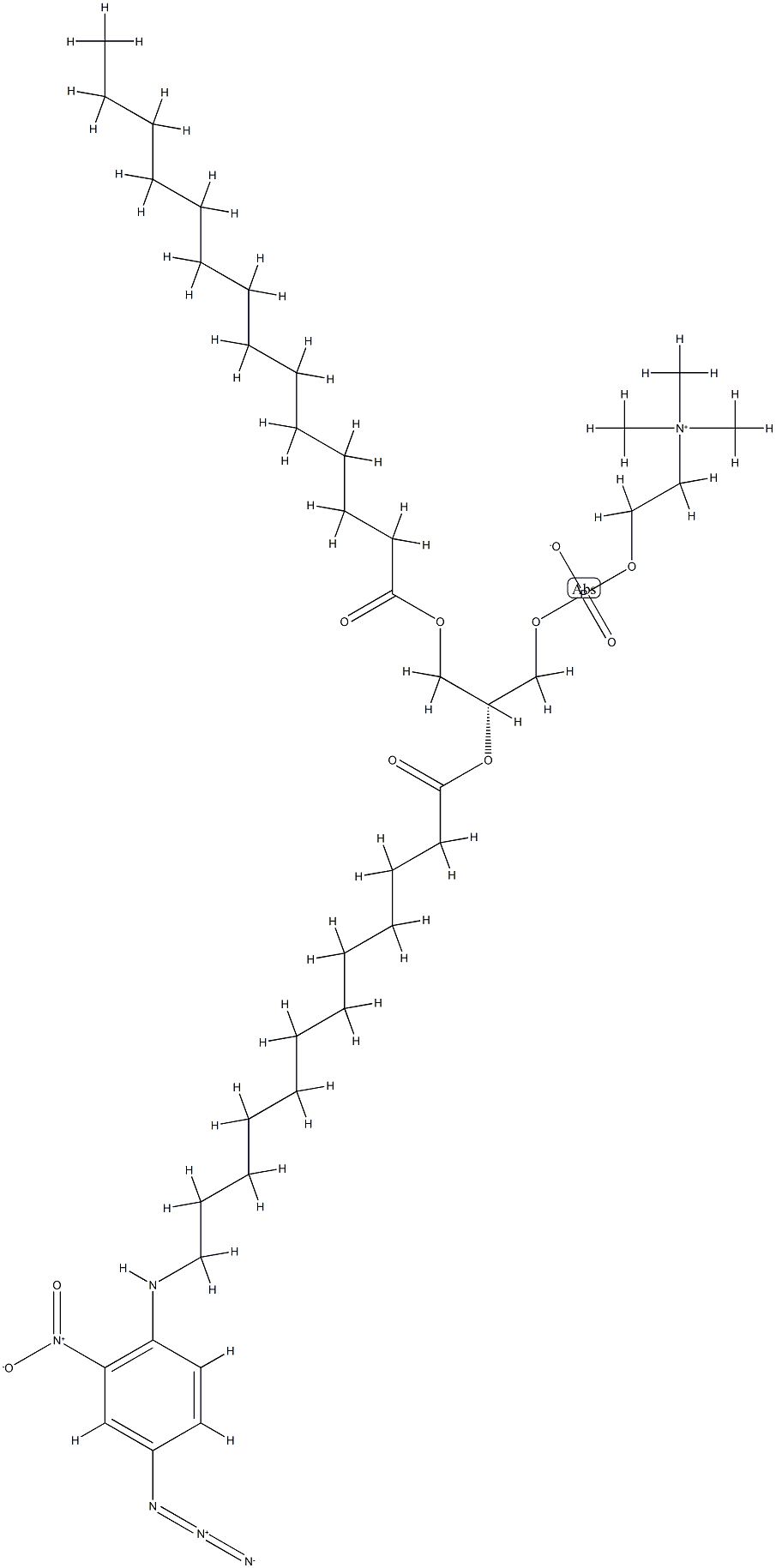 1-myristoyl-2-(12-N-(4-azido-2-nitrophenyl)aminododecanoyl)phosphatidylcholine,71303-93-0,结构式