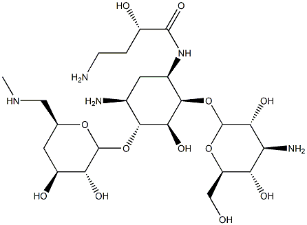 4'-deoxy-6'-N-methylamikacin Structure