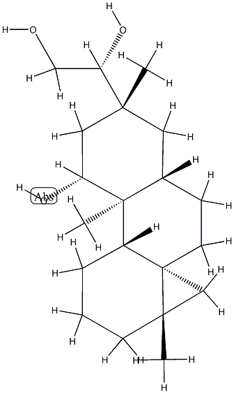 (R)-1-[(3aS,4aS,6aα,10bα)-Tetradecahydro-10β-hydroxy-3a,8,10aβ-trimethylcyclopropa[j]phenanthren-8β-yl]-1,2-ethanediol Structure