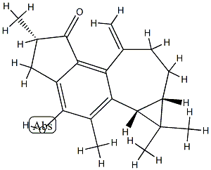 1,1aβ,4,5,7,8,9,9aβ-Octahydro-3-hydroxy-1,1,2,5α-tetramethyl-7-methylene-6H-cyclopropa[3,4]cyclohepta[1,2-e]indene-6-one Struktur