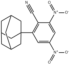 2,4-ジニトロ-6-(トリシクロ[3.3.1.13,7]デカン-1-イル)ベンゾニトリル 化学構造式