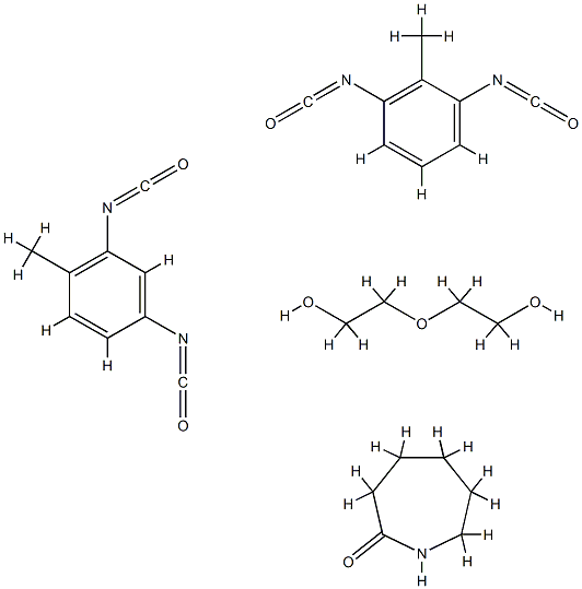 六氢-2H-氮杂卓-2-酮与1,3-二异氰酸基-2-甲苯和2,4-二异氰酸基-1-甲苯和2,2'-氧双(乙醇)的聚合物 结构式