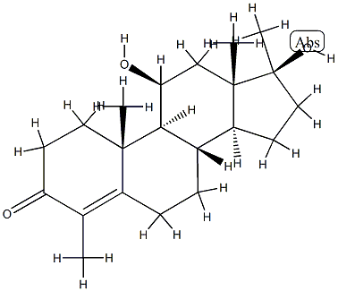 (8S,9S,10R,11S,13S,14S,17S)-11,17-dihydroxy-4,10,13,17-tetramethyl-2,6 ,7,8,9,11,12,14,15,16-decahydro-1H-cyclopenta[a]phenanthren-3-one 化学構造式