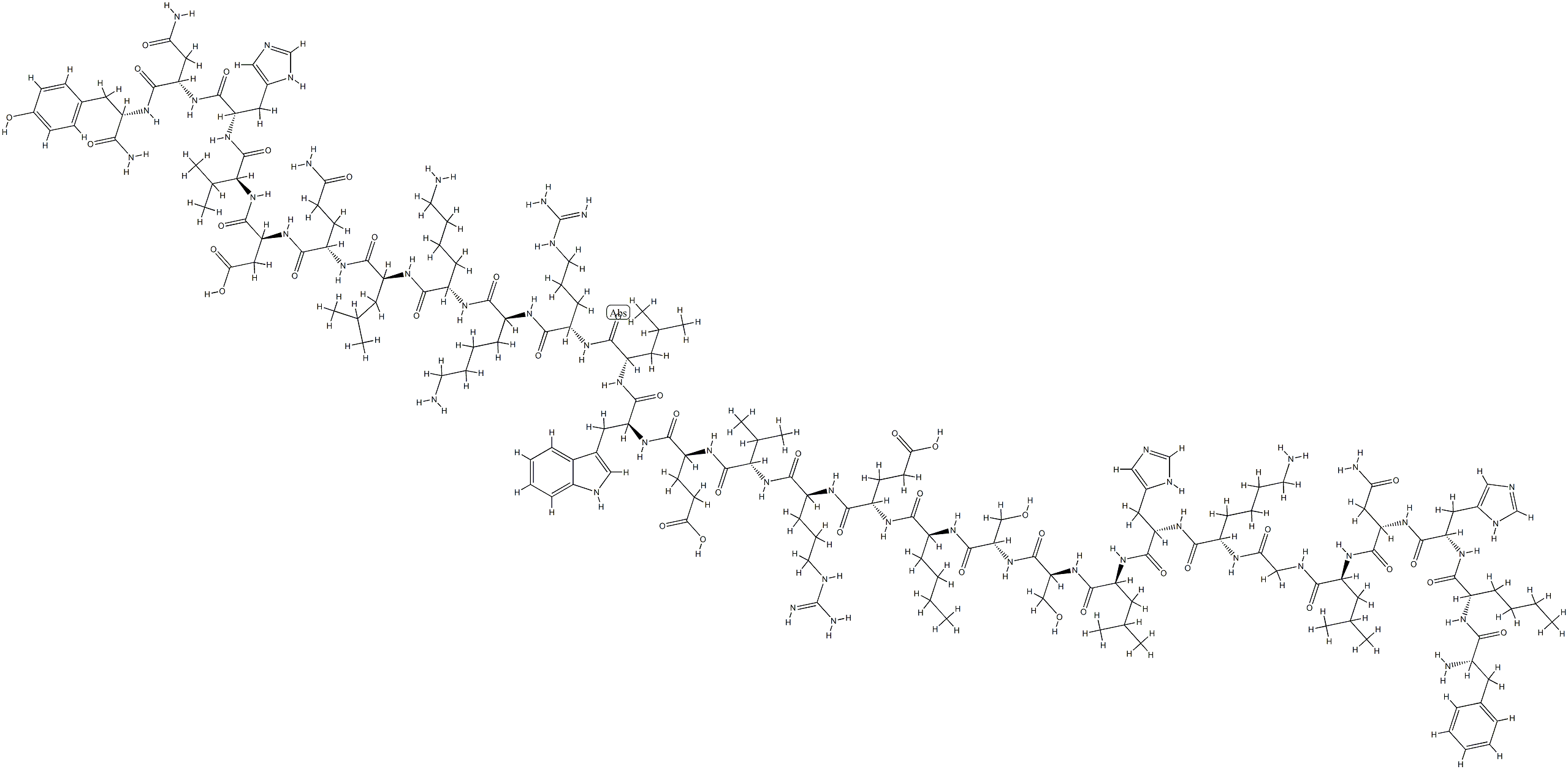 PHE-NLE-HIS-ASN-LEU-GLY-LYS-HIS-LEU-SER-SER-NLE-GLU-ARG-VAL-GLU-TRP-LEU-ARG-LYS-LYS-LEU-GLN-ASP-VAL-HIS-ASN-TYR- NH2, 71539-01-0, 结构式