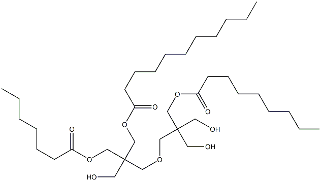 Undecanoic acid mixed esters with dipentaerythritol heptanoic acid and nonanoic acid Struktur