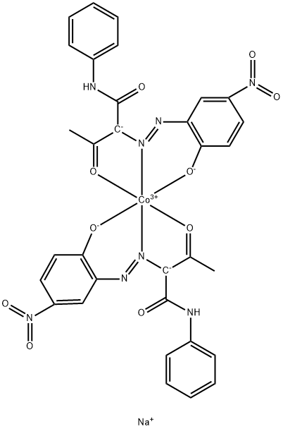 sodium bis[2-[(2-hydroxy-5-nitrophenyl)azo]-3-oxo-N-phenylbutyramidato(2-)]cobaltate(1-) Structure