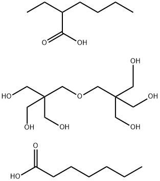 heptanoic acid, mixed esters with dipentaerythritol and2-ethylhexanoic acid Struktur