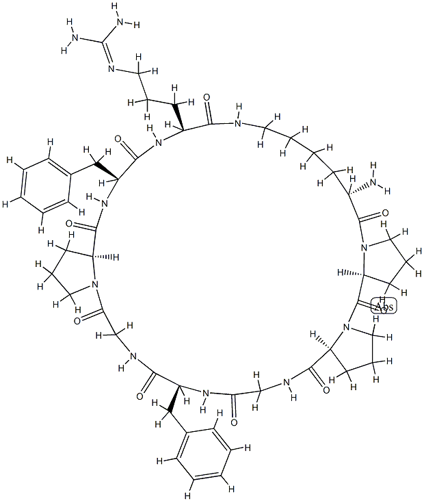 bradykinin, cyclo (N-(epsilon-1)-Lys(1)-Gly(6))- Struktur