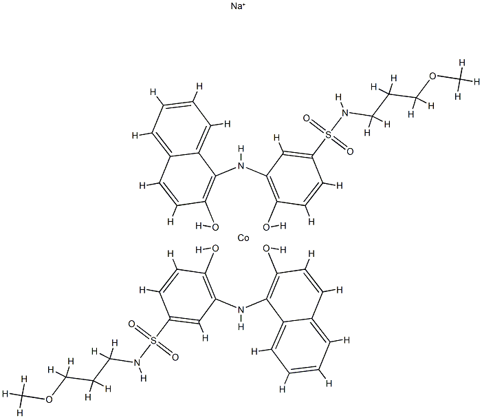 sodium bis[4-hydroxy-3-[(2-hydroxy-1-naphthyl)amino]-N-(3-methoxypropyl)benzenesulphonamidato(2-)-N3,O3,O4]cobaltate(1-) Structure